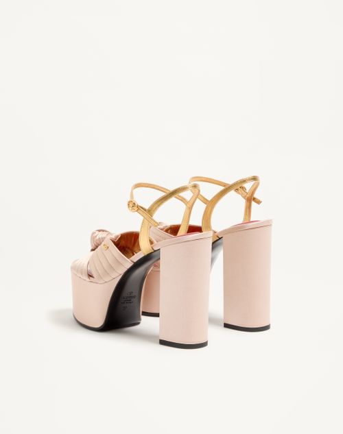 Valentino Garavani - Sandal With Crasher Platform In Satin 125mm - Skin/crystal - Woman - Sandals